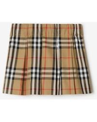 Burberry - Childrens Pleated Check Cotton Skirt - Lyst