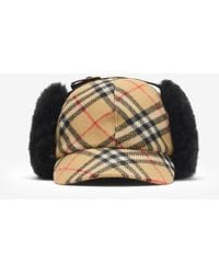 Burberry - Check Wool Trapper Cap - Lyst