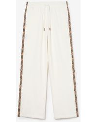 Burberry - Check Trim Cotton Track Pants - Lyst