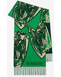 Burberry - Charging Knight Wool Cashmere Scarf - Lyst