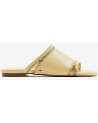 Burberry - Leather Peep Slides - Lyst