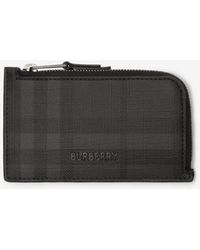 Burberry - City Check Zip Card Case - Lyst