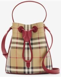 Burberry - Mini Check Bucket Bag - Lyst