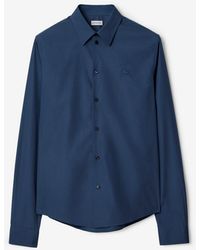 Burberry - Logo Embroidered Long Sleeved Shirt - Lyst