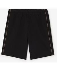 Burberry - Check Piping Cotton Shorts - Lyst