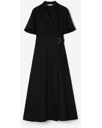 Burberry - Wool Twill Wrap Dress - Lyst