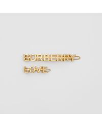 Burberry Gold-plated Logo And Love Hair Clips - Multicolour