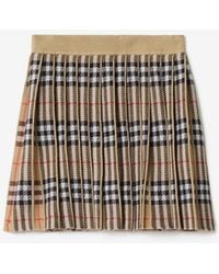 Burberry - Childrens Pleated Check Wool Blend Skirt - Lyst