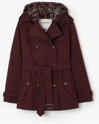 Burberry - Short Tropical Gabardine Foxfield Trench Coat - Lyst