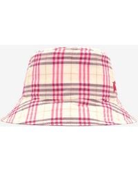 Burberry - Childrens Check Cotton Bucket Hat - Lyst