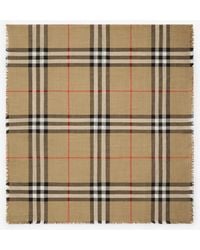Burberry - Reversible Check Wool Silk Scarf - Lyst