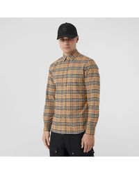 Burberry Hemd aus Stretchbaumwolle mit kleinteiligem Karomuster - Mehrfarbig