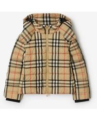 Burberry - Childrens Check Hooded Puffer Jacket - Lyst