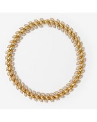 Burberry - Gold-plated Pavé Spear Chain Necklace - Lyst