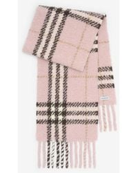Burberry - Check Alpaca Wool Blend Bouclé Scarf - Lyst