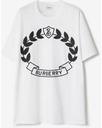 Burberry - Oak Leaf Crest Cotton T-shirt - Lyst