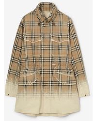 Burberry - Gradient Check Tropical Gabardine Parka - Lyst