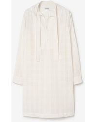 Burberry - Check Cotton Voile Dress - Lyst