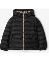 Burberry - Childrens Checker-Tape Nylon Hooded Puffer Jacket - Lyst