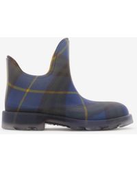 Burberry - Check Rubber Marsh Low Boots - Lyst