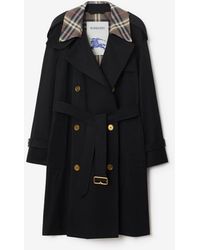 Burberry - Mid-Length Check Collar Castleford Trench Coat - Lyst