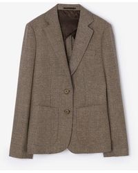 Burberry - Wool Linen Blend Tailored Jacket - Lyst