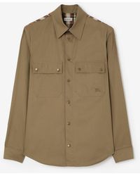 Burberry - Tropical Gabardine And Check Shirt - Lyst