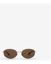 Burberry - Metal Check Oval Sunglasses - Lyst