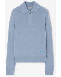 Burberry - Long-Sleeve Cashmere Polo Shirt - Lyst