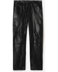 Burberry - Leather Trousers - Lyst