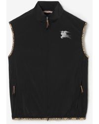 Burberry - Check Trim Nylon Gilet - Lyst