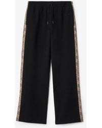 Burberry - Check Trim Cotton Track Pants - Lyst