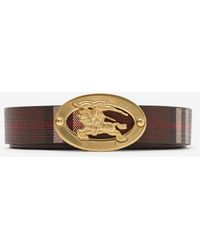 Burberry - Thin Reversible Check Oval Belt - Lyst