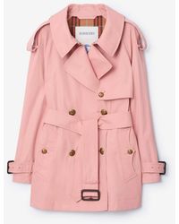 Burberry - Short Lightweight Cotton Fitzrovia Trench Coat - Lyst