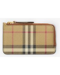 Burberry - Check Zip Card Case - Lyst