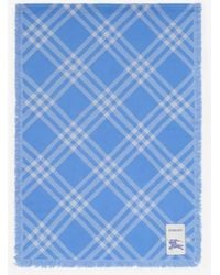 Burberry - Wide Check Wool Silk Scarf - Lyst