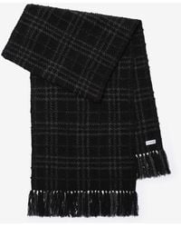 Burberry - Embellished Check Bouclé Scarf - Lyst