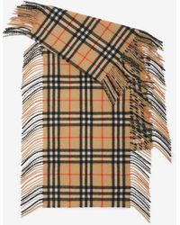 Burberry - Check Cashmere Happy Scarf - Lyst
