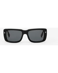 Burberry - Logo Detail Rectangular Frame Sunglasses - Lyst