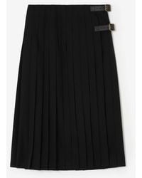 Burberry - Wool Midi Kilt - Lyst