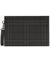 Burberry - City Check Zip Pouch - Lyst