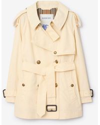 Burberry - Short Lightweight Cotton Fitzrovia Trench Coat - Lyst