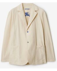 Burberry - Cotton Blend Tailored Jacket - Lyst