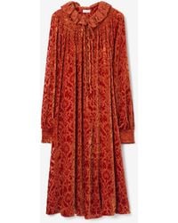 Burberry - Baroque Silk Blend Velvet Dress - Lyst