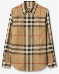 Burberry - Slim Fit Check Cotton Shirt - Lyst