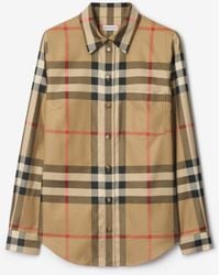 Burberry - Slim Fit Check Cotton Shirt - Lyst