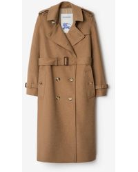Burberry - Long Cashmere Kensington Trench Coat - Lyst