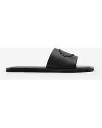 Burberry - Leather Knight Stamp Slides - Lyst