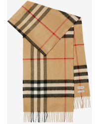 Burberry - Check Cashmere Scarf - Lyst
