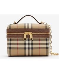 Burberry - Mini Check Vanity Bag - Lyst